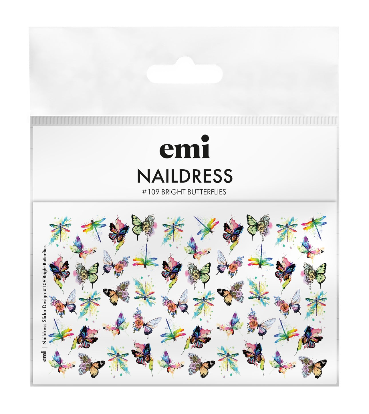 Naildress Slider Design #109 Bright Butterflies