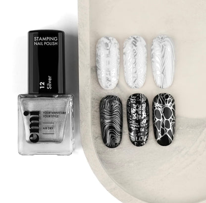 Nail Polish for Stamping #12 Silver, 9 ml.