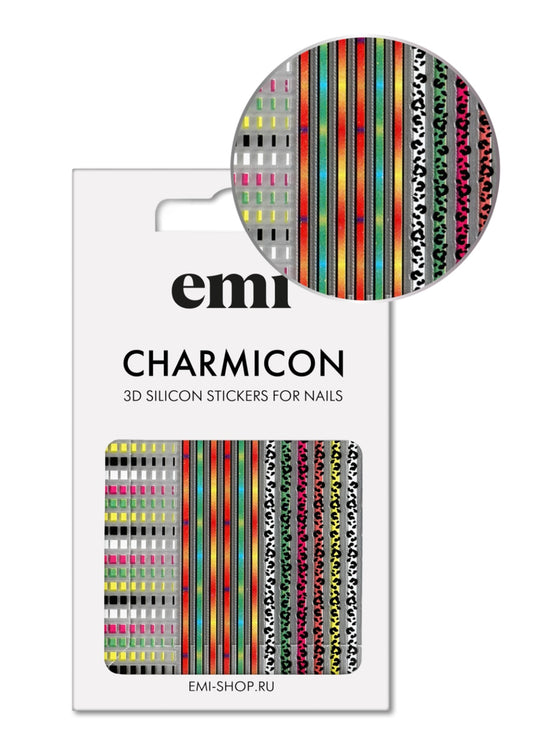 Charmicon 3D Silicone Stickers #206 Colored Lines