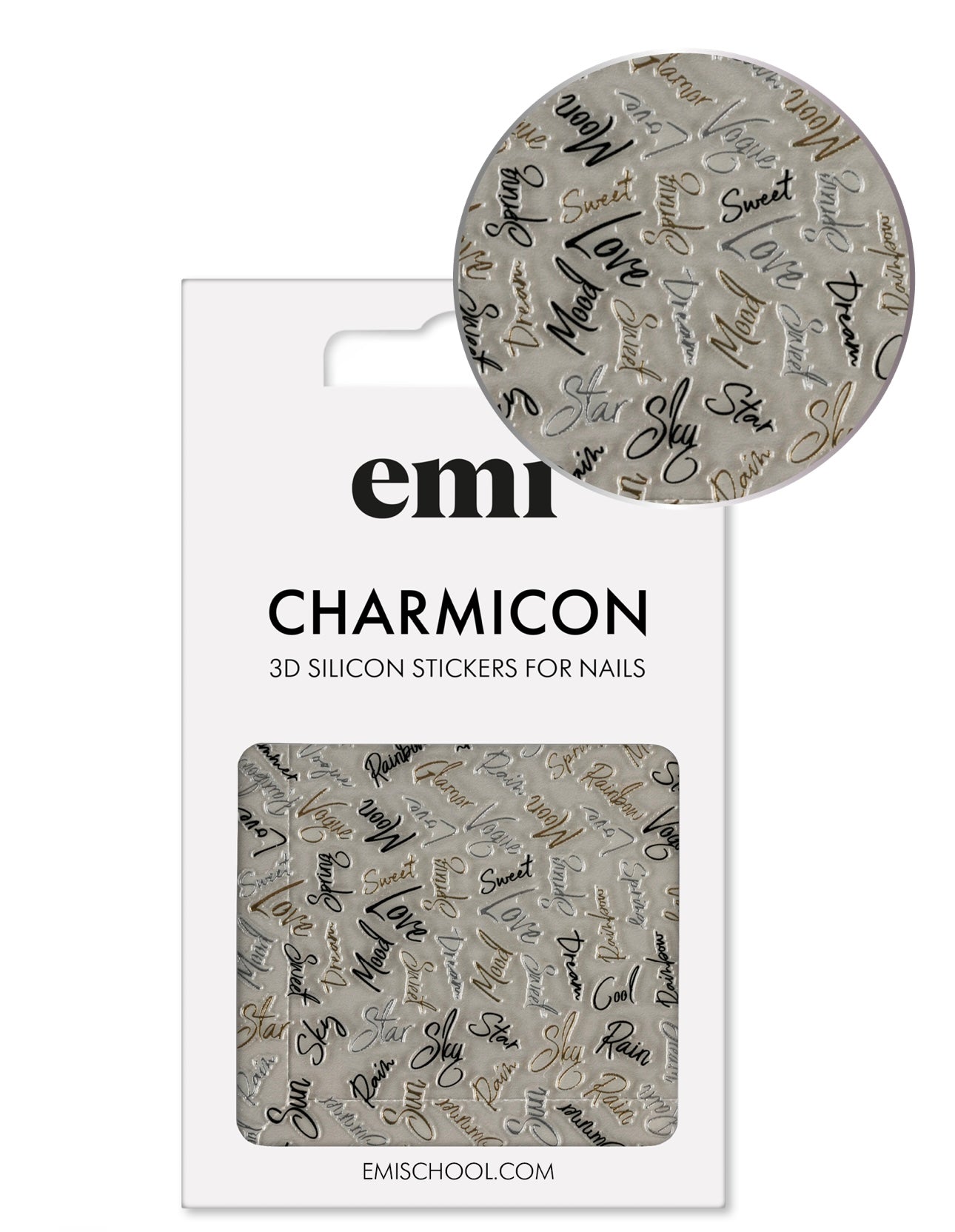 Charmicon 3D Silicone Stickers #228 Italics